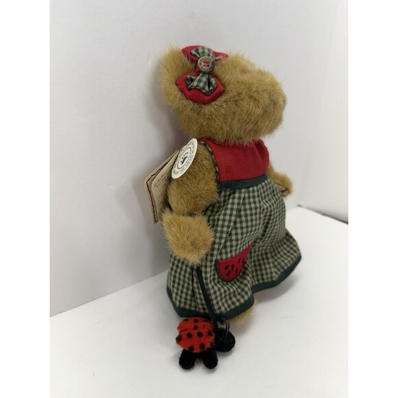 Vintage Boyd's Bears 8"Teddy Bear Plush Dixie with Lady Bug & Bow 2001 Tags - Picture 3 of 12